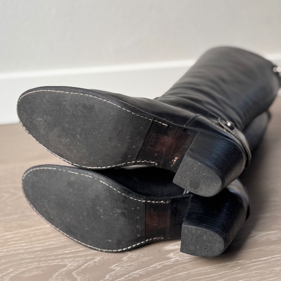 FRYE Jackie Tall Full-Grain Leather Boots in Black, size 7.5 - Picture 8 of 12